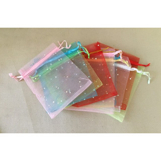Pochette Voile & strass 10x30cm 1 lot de 60