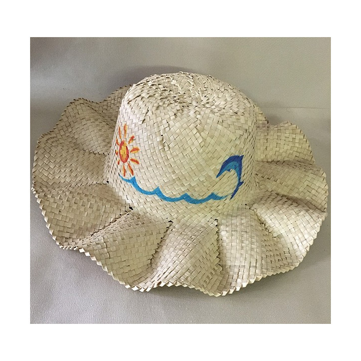 Chapeau Paille Bords Ondulés lot de 12