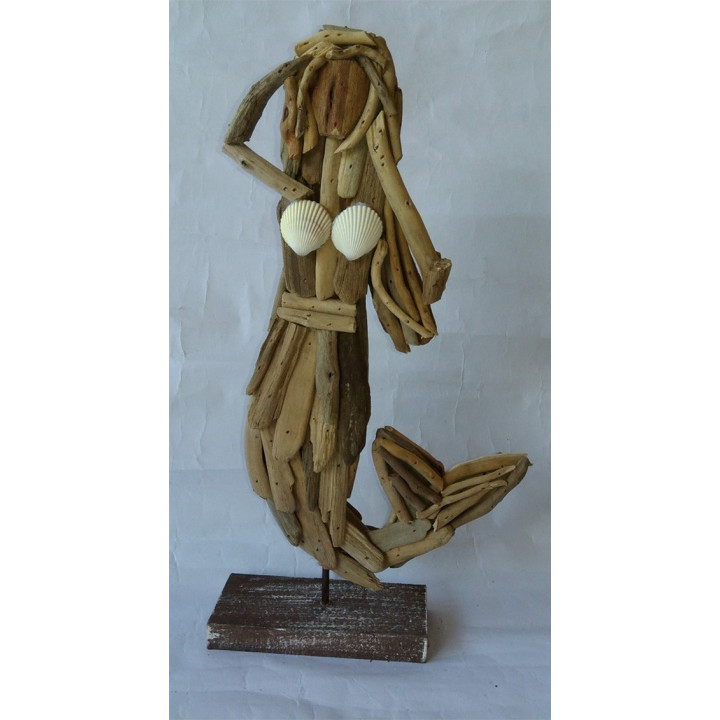 Natural driftwood siren 40cm by 2