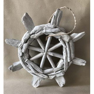 Gouvernail bois flotté blanchi 30cm par 6