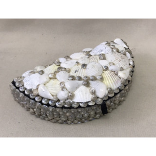 Pearly half moon jewelry box 18cm by 3