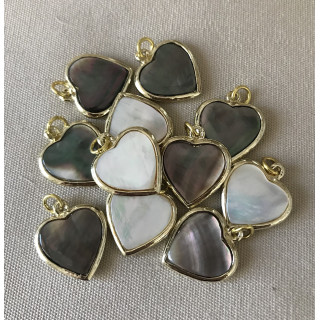 Heart Nacre Double Face pendant lot of 12