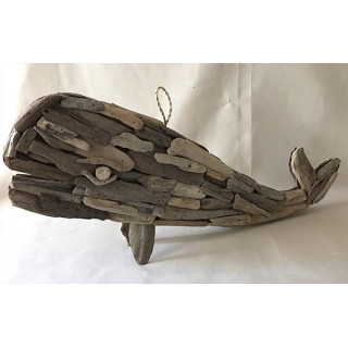 Baleine en bois flotté naturelle 61 cm