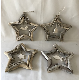 Floating wood star 4 matching models 33cm by 4