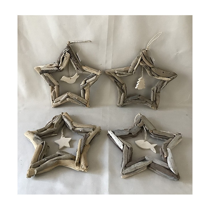 Floating wood star 4 matching models 33cm by 4