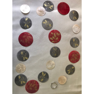 Garland capiz round decoration Holly Christmas 180 cm by 3