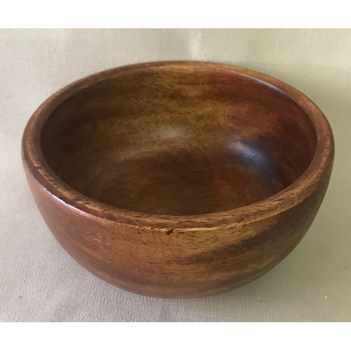 Round wooden bowl dia 16cm x H 8cm by 2