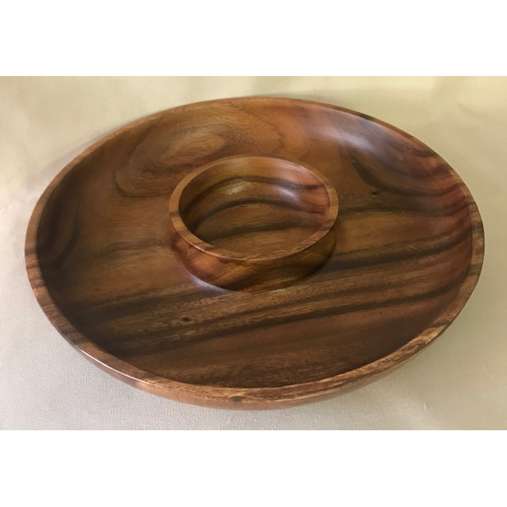 Plateau rond en bois diamètre 32cm par 1