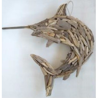 Dauphin bois flotté 58 x 66 cm par 1