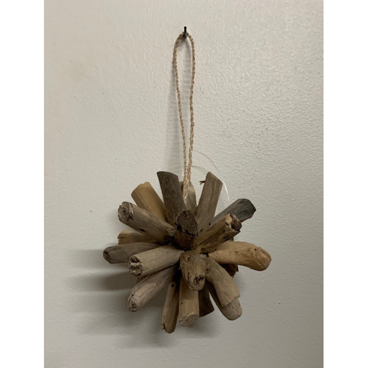 boule à suspendre bois flotté diam. 10 cm par 6