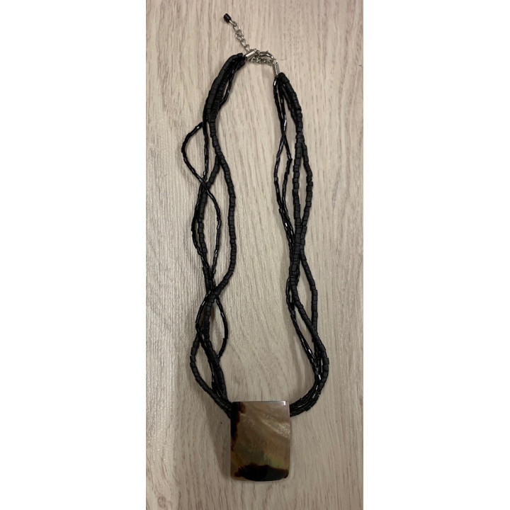 Collier pendentif  ptéria rectangle par 6