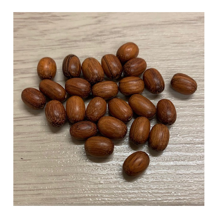 Pochette Perle Bois Ovale 10mm lot de 3