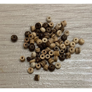 Pochette Mini Perle Bois Coco Perforées 3mm lot de 3
