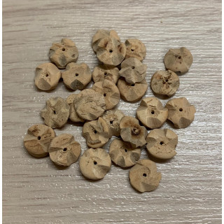 Rounds Pocket Coco Wood Perforated 10mm lot of 3