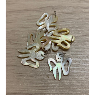 Pendentif nacre perlière pieuvre par 12