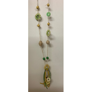 Sautoir corde & cuir 60cm couleurs assorties par 6