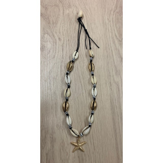 Collier cypraea étoile dorées par 6