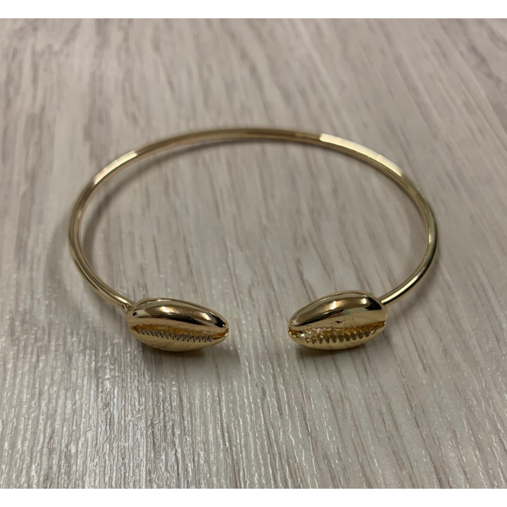 Bracelet jonc doré cypraea par 6