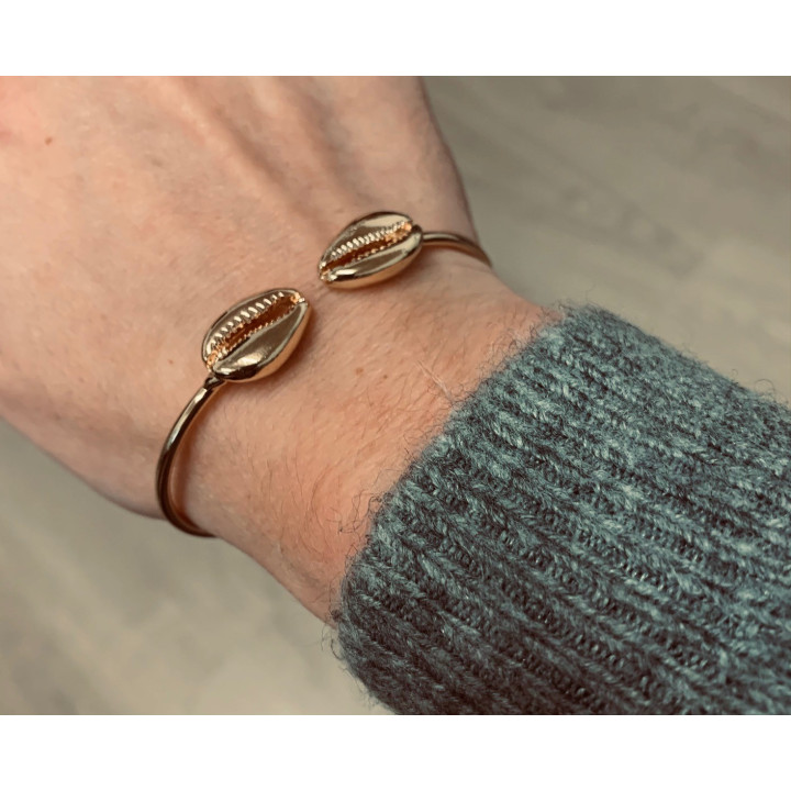 Bracelet jonc doré cypraea par 6