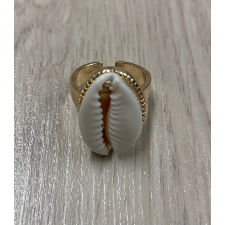 Bague cypraea dorée par 6