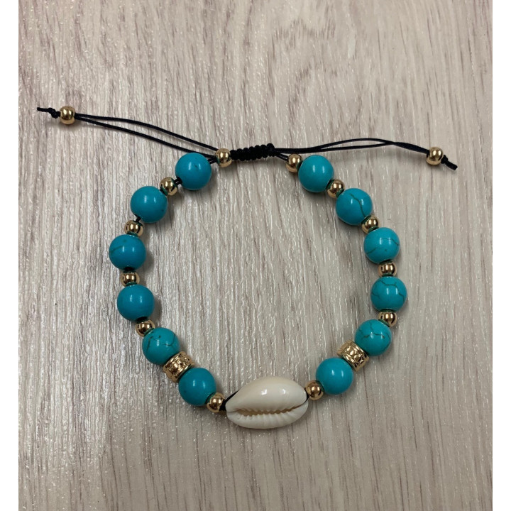 Bracelets fantaisie cypraea couleurs assorties par 6