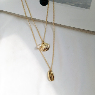 Assortiment Collier Doré Décor Mer / Perle par 12