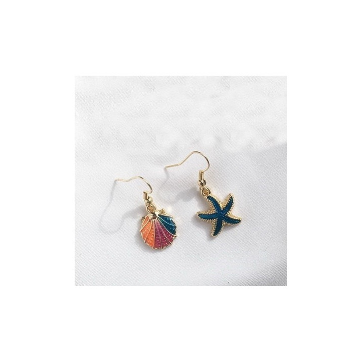 Gold Ear Sea Star Loop /Pecten Painted by 12