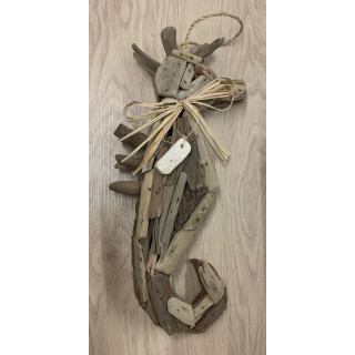 Hippocampe en bois flotté 30cm par 2