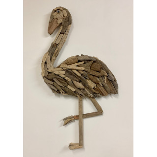 Flamand rose bois flotté 84cm par 1