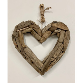 Heart deco natural driftwood 25cm by 6