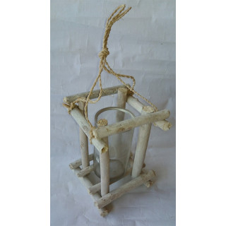 Suspente carries bleached driftwood candle 14x14x22cm by 6