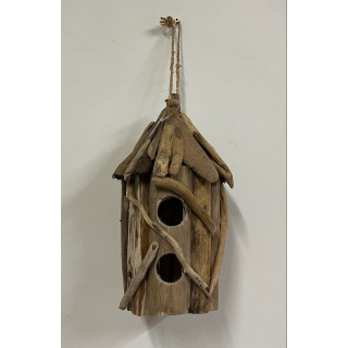 Nichoir à oiseaux bois flotté 30cm par 2