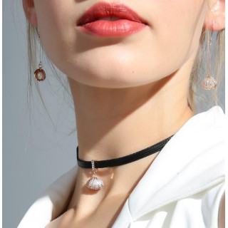 Parure collier boucles d'oreille dorés perle de culture et strass par 1