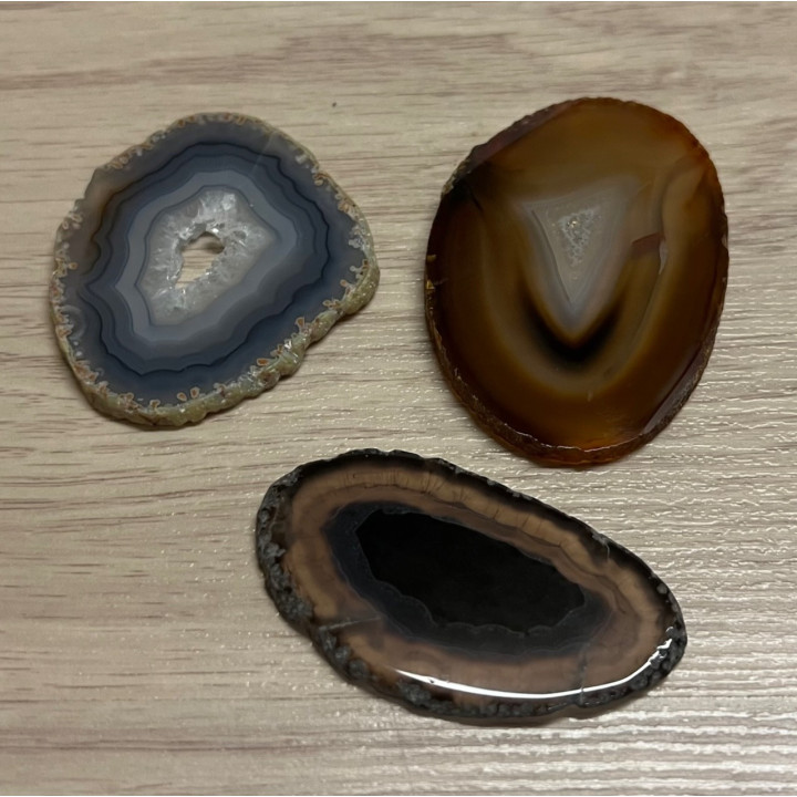 Agates tranches fines 4/5cm couleurs assorties par 20