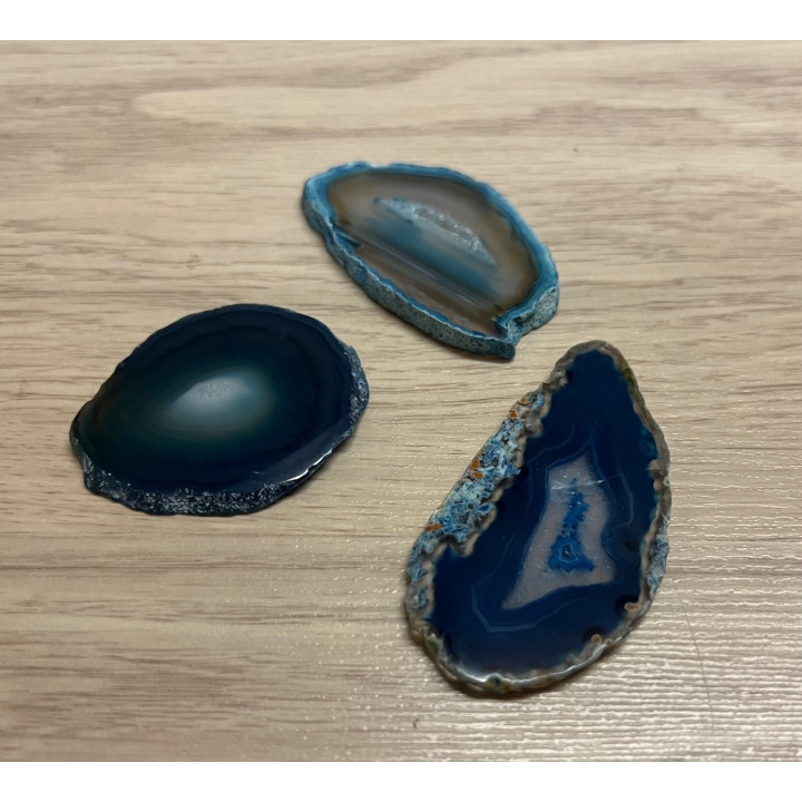 Agates tranches fines 4/5cm couleurs assorties par 20