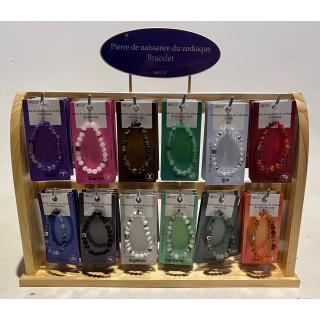 Présentoir 48 bracelets pierres et zodiaque