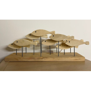 Banc de poisson en bois à poser L45 x H17cm par 1