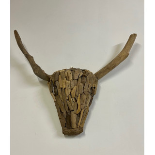 Tête de buffle bois flotté 60cm par 1