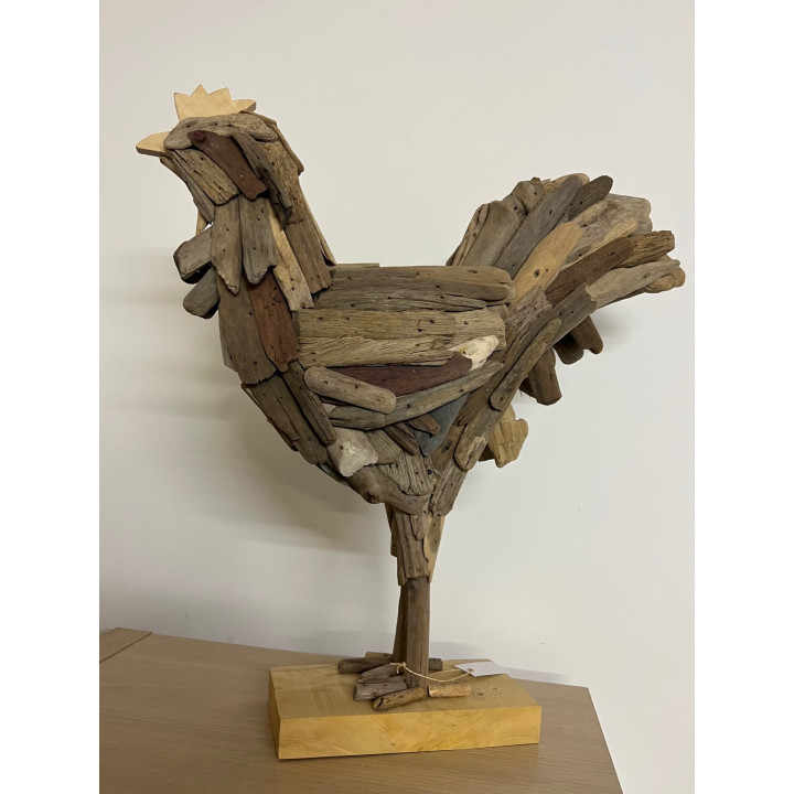 Coq bois flotté à poser H45 x L40cm par 1