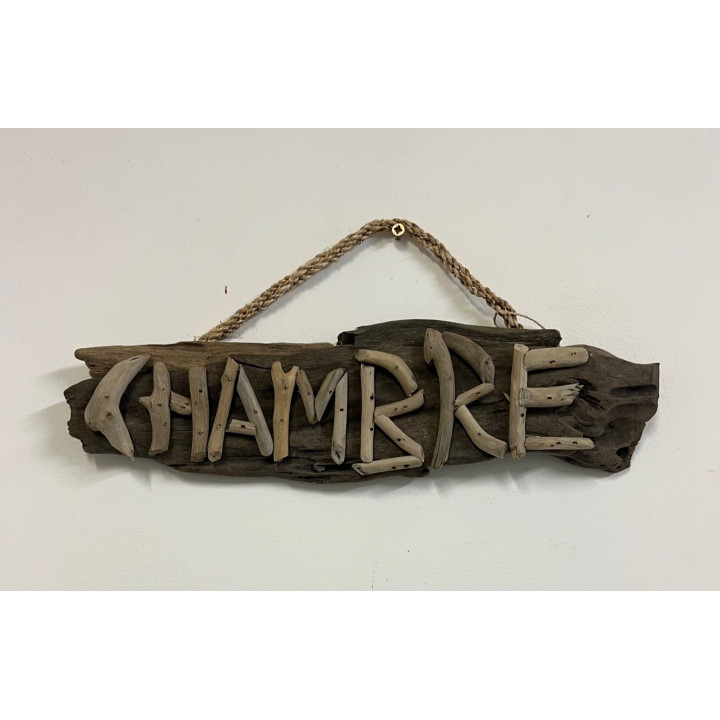 Plaque de porte assorties en bois flotté 30cm par 4