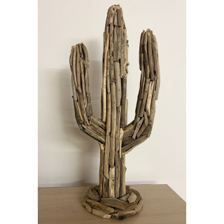 Cactus bois flotté à poser 50cm par 1
