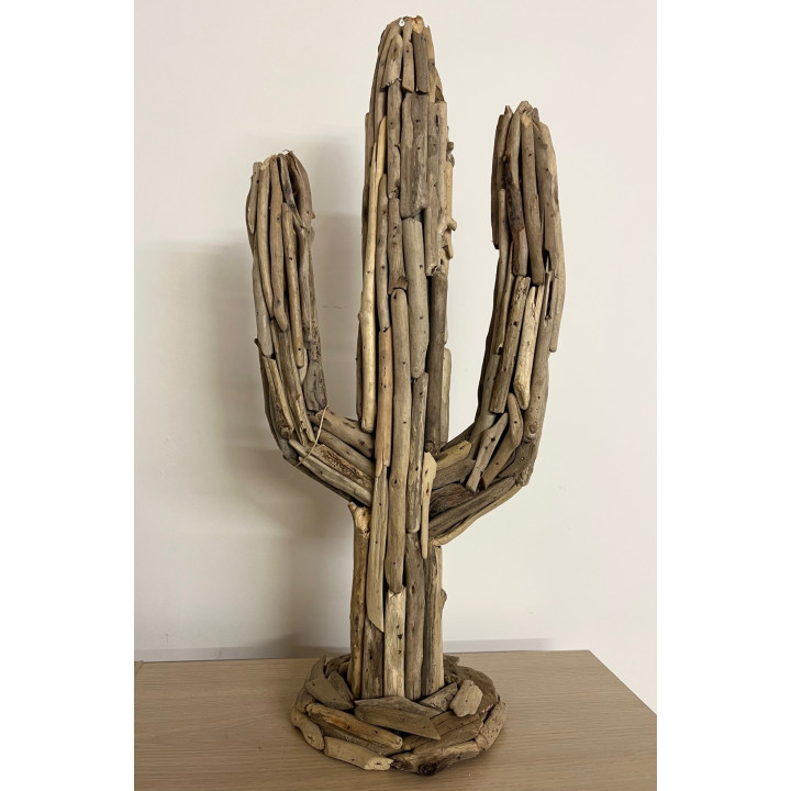 Cactus bois flotté à poser 50cm par 1
