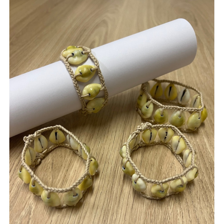 Round Towel Porcelain - Raphia lot of 12