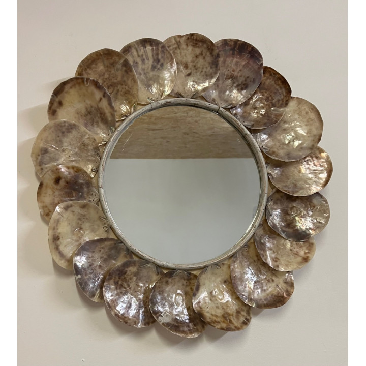 Miroir rond entouré de saddle 50cm par 1
