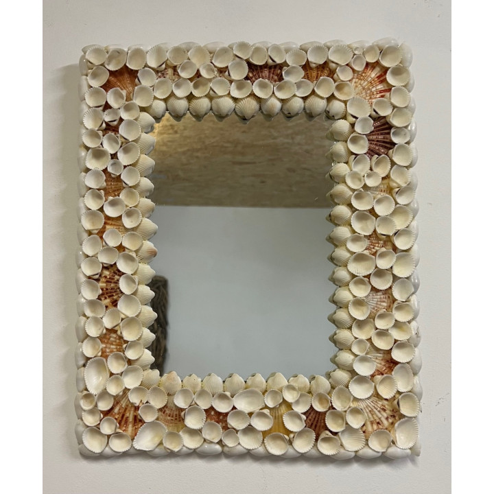 Miroir Rectangle Coquillages pecten & moonshell 30X38CM par 1