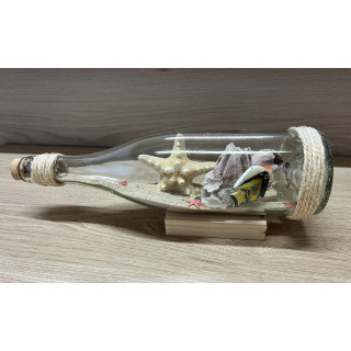 Bouteille décor aquarium sable 30cm