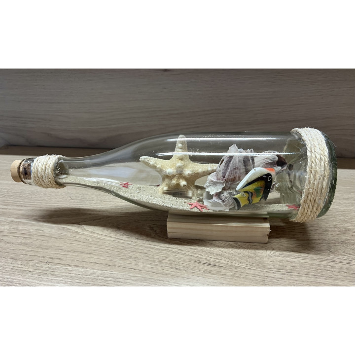 Bouteille décor aquarium sable 30cm