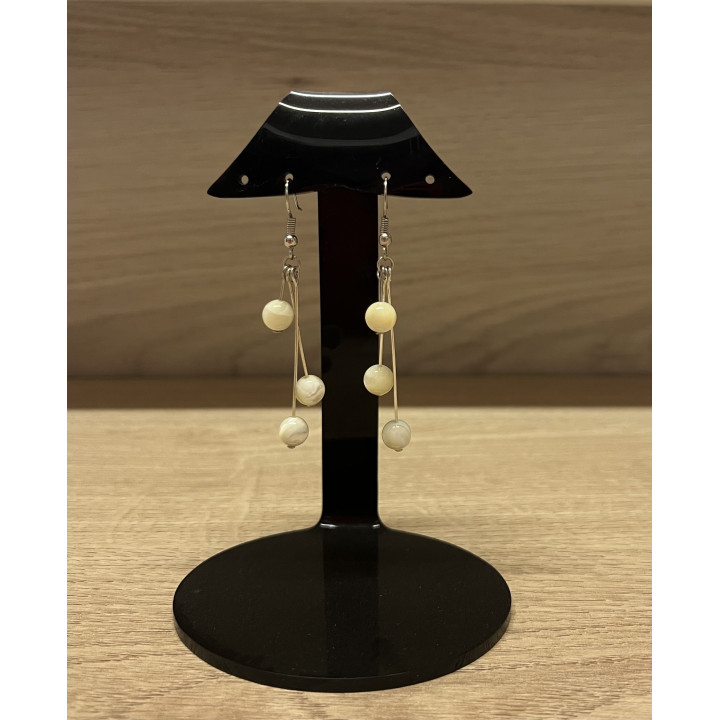 Boucles d'oreilles 3 brins perles marmoratus par 6