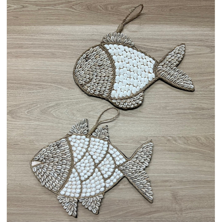 Poisson coquillage à suspendre 33cm modèles assortis