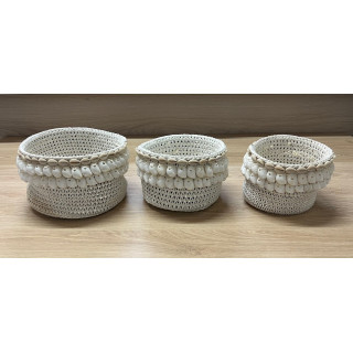 Set de 3 corbeilles macramé et bubbles 18/13/10cm par 1
